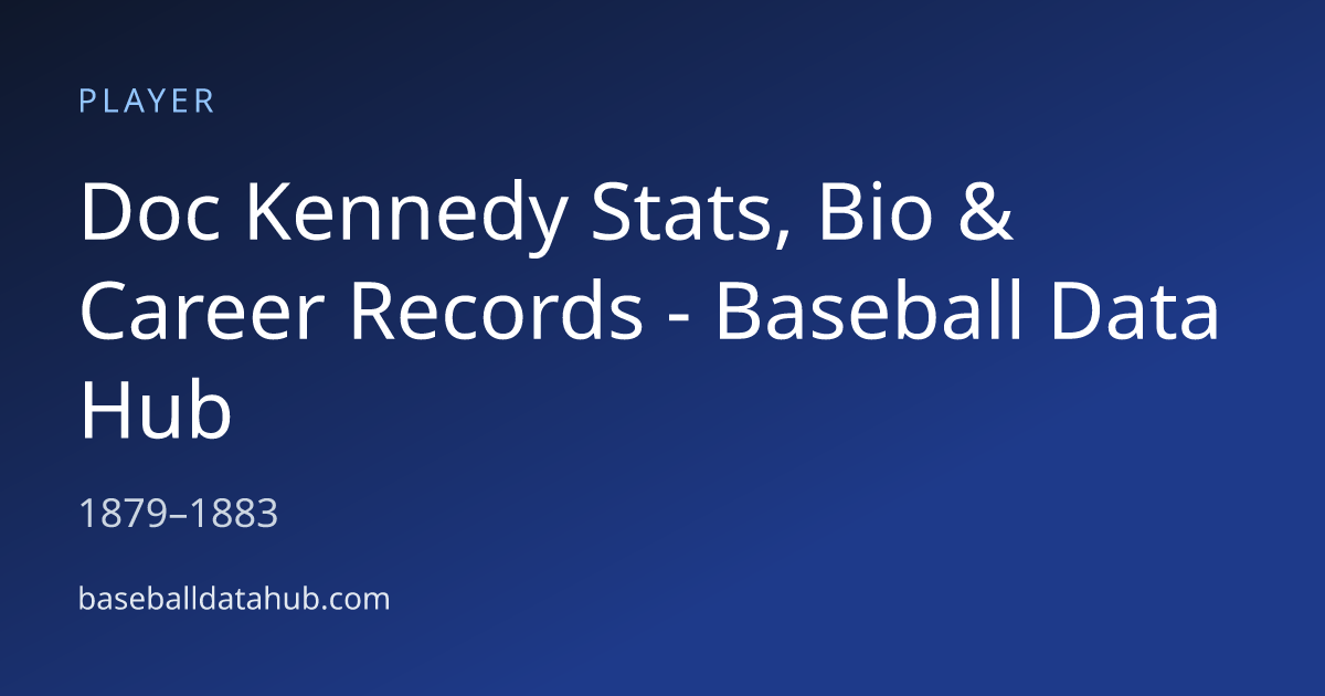 Doc Kennedy Stats, Bio & Career Records - Baseball Data Hub