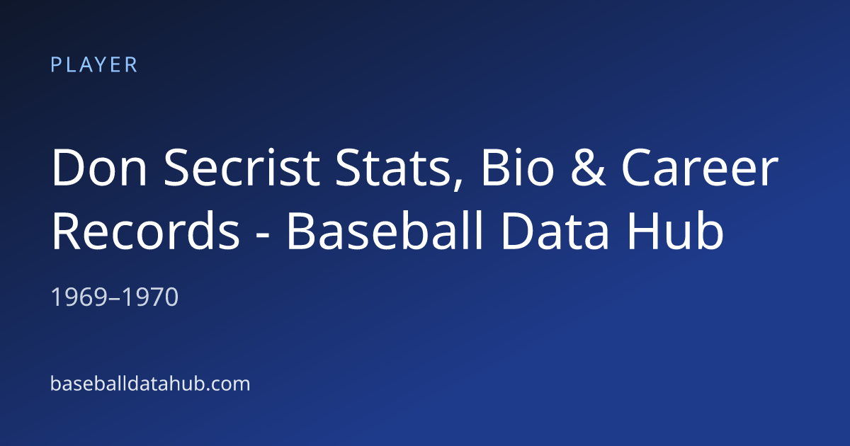 Don Secrist Stats, Bio & Career Records - Baseball Data Hub