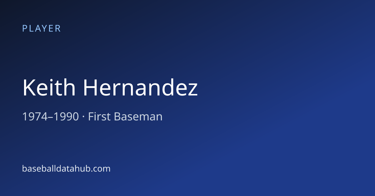 Keith Hernandez Stats, Bio & Career Records - Baseball Data Hub