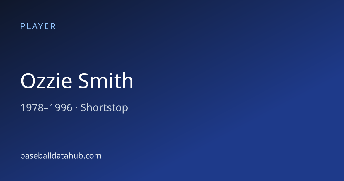 Ozzie Smith Stats, Bio & Career Records - Baseball Data Hub