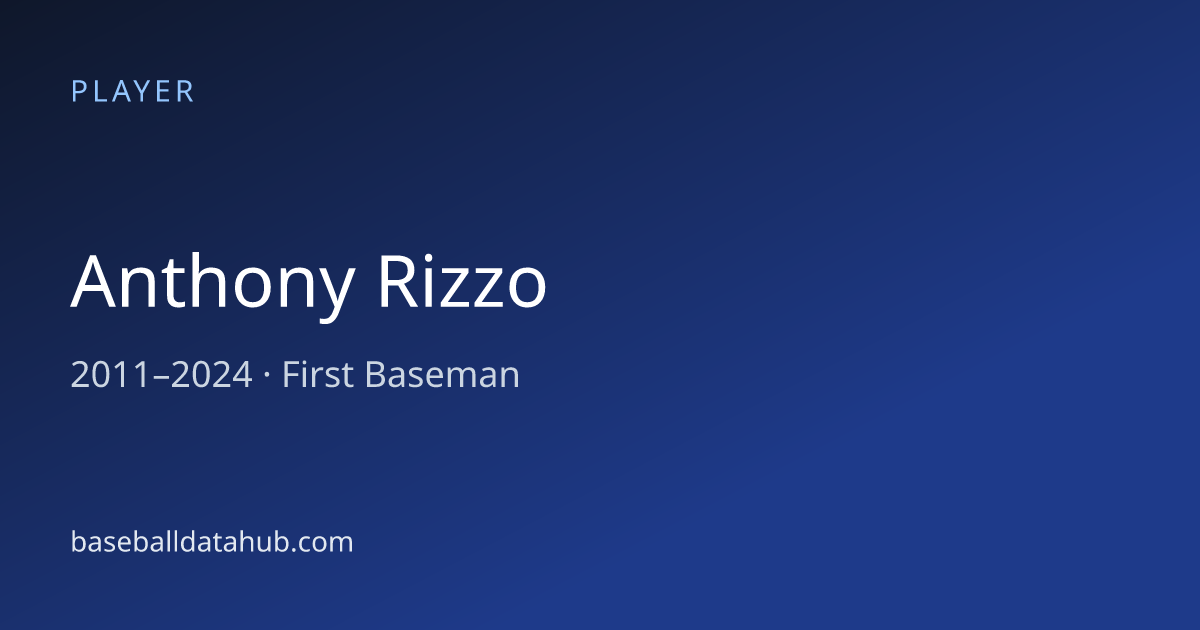Anthony Rizzo Stats, Bio & Career Records - Baseball Data Hub