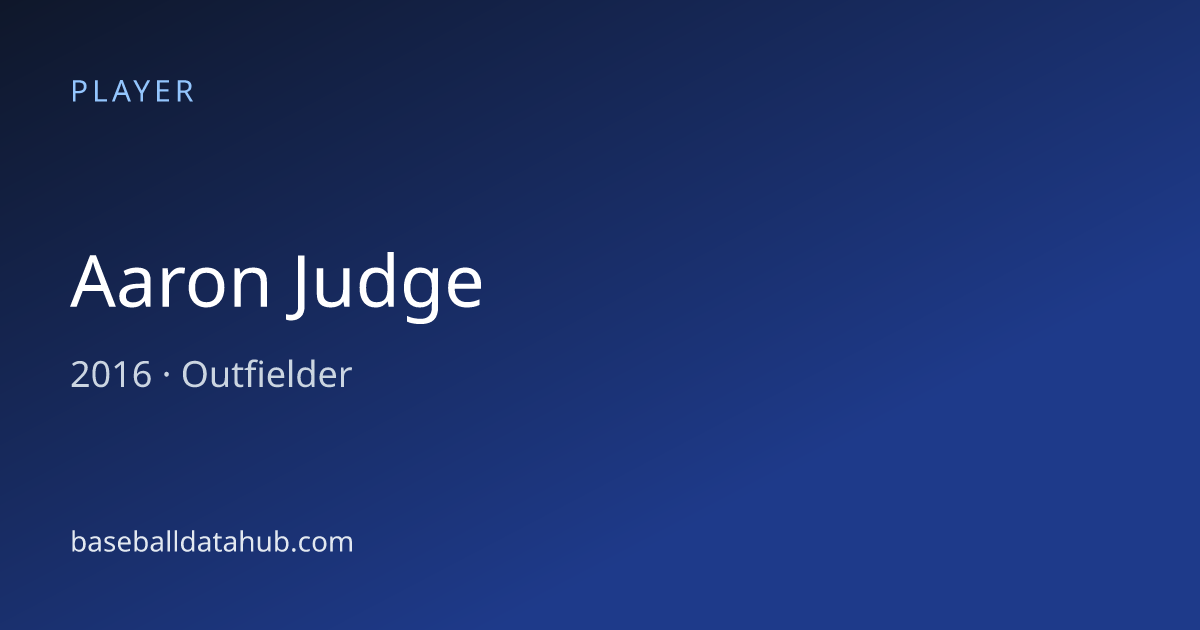 Aaron Judge Stats, Bio & Career Records - Baseball Data Hub