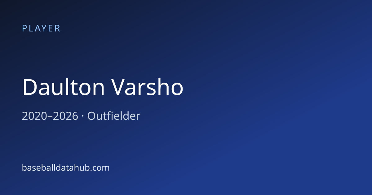 Daulton Varsho Stats, Bio & Career Records - Baseball Data Hub