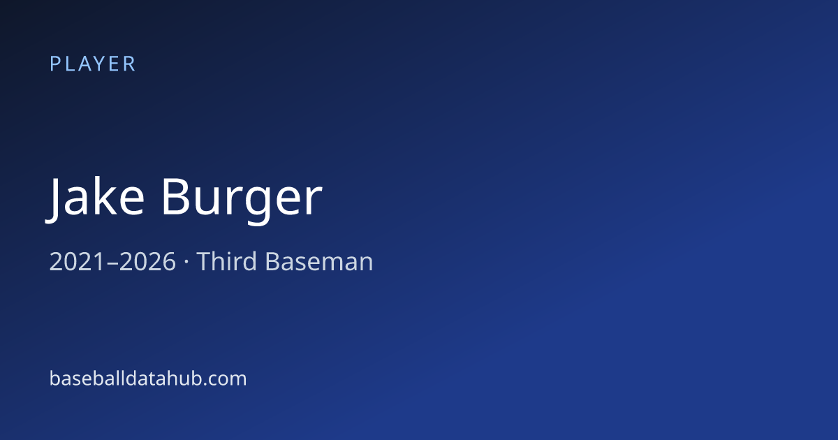 Jake Burger Stats, Bio & Career Records - Baseball Data Hub