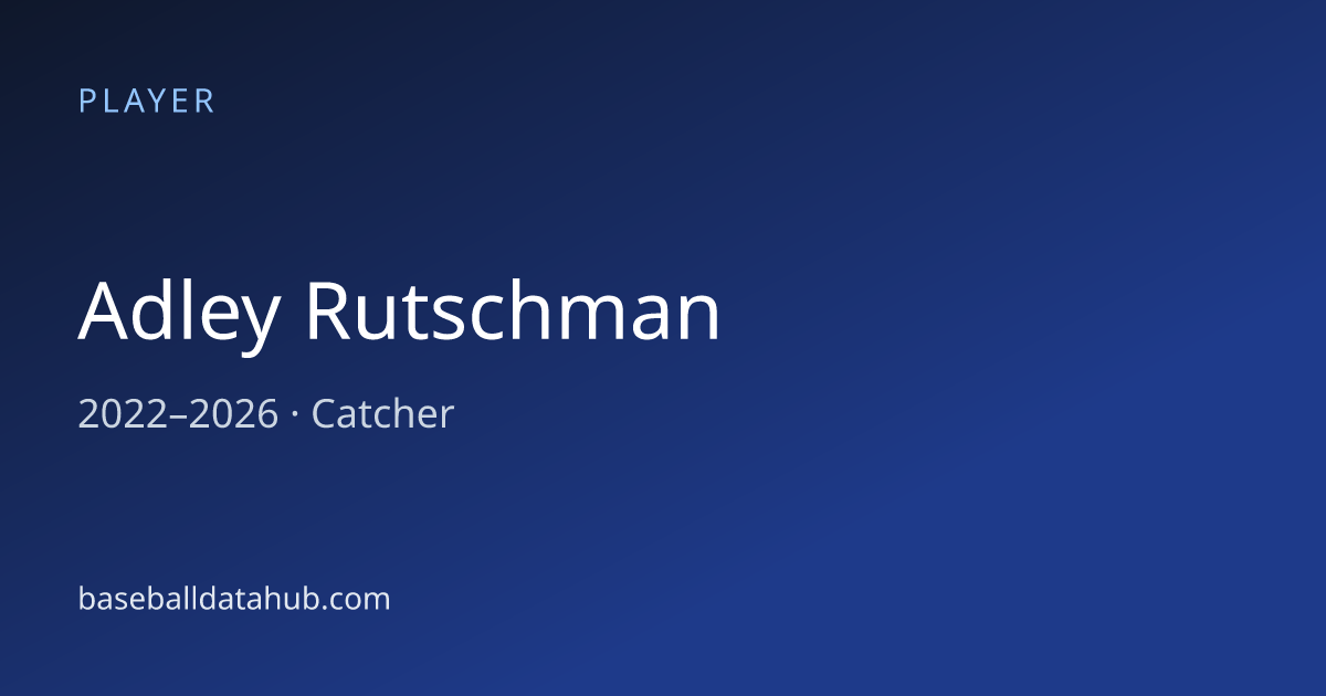 Adley Rutschman Stats, Bio & Career Records - Baseball Data Hub