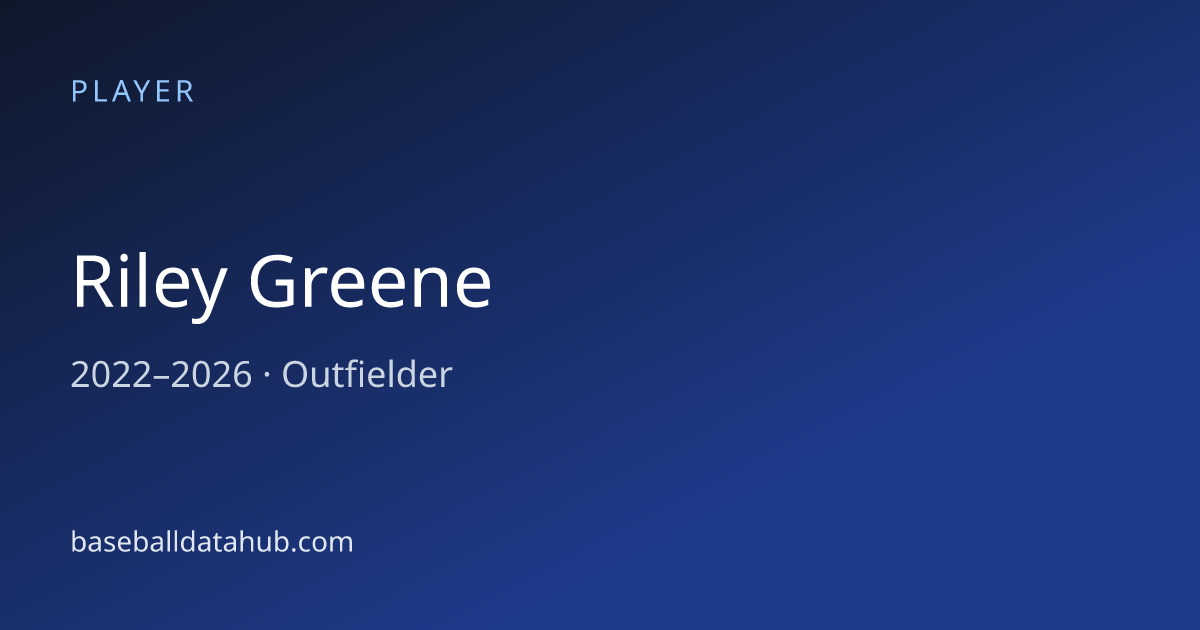 Riley Greene Stats, Bio & Career Records - Baseball Data Hub