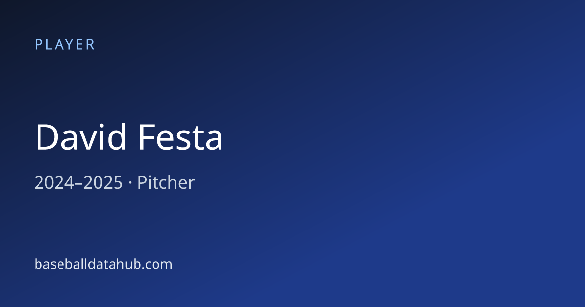 David Festa Stats, Bio & Career Records - Baseball Data Hub