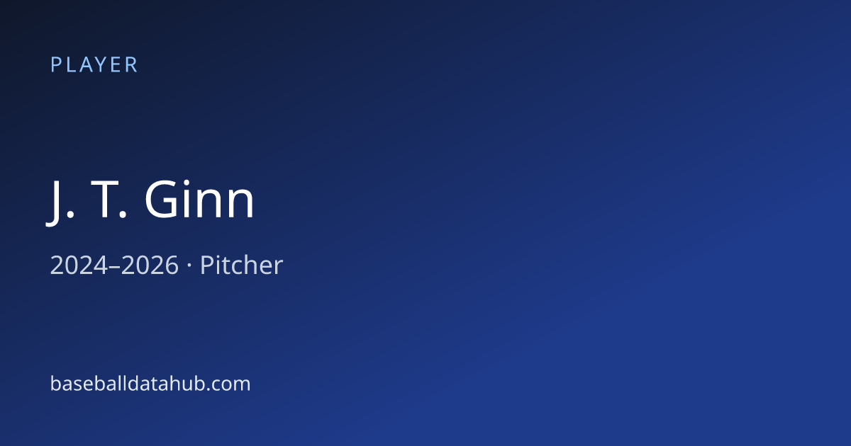 J. T. Ginn Stats, Bio & Career Records - Baseball Data Hub