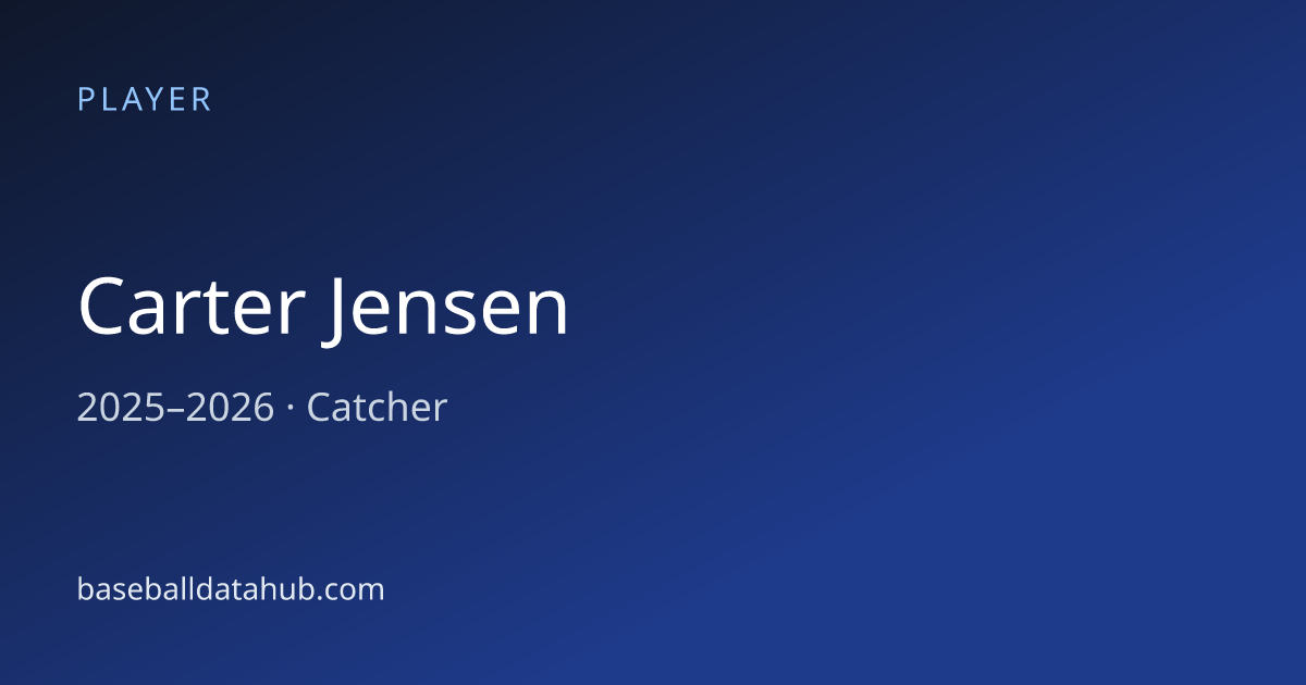 Carter Jensen Stats, Bio & Career Records - Baseball Data Hub