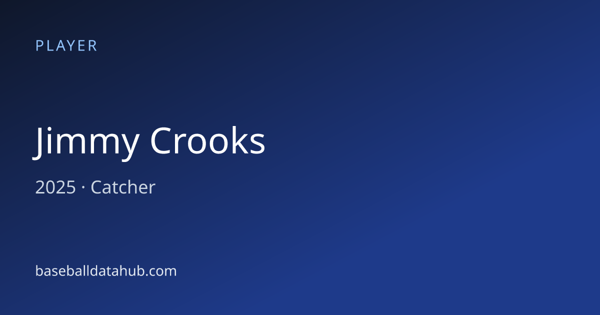 Jimmy Crooks Stats, Bio & Career Records - Baseball Data Hub