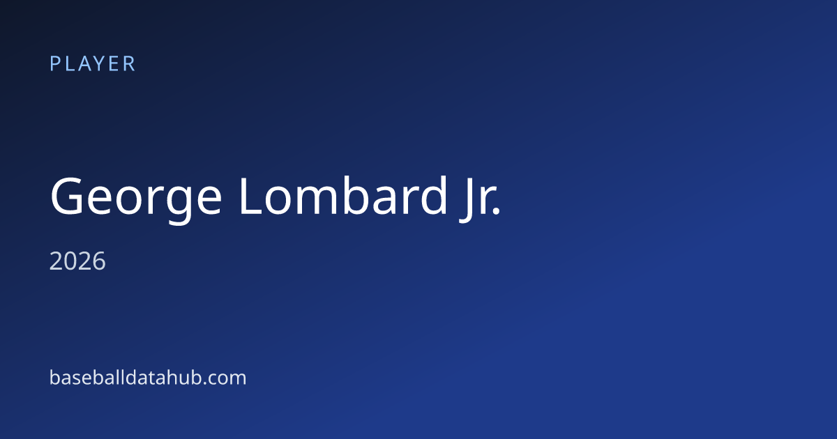 George Lombard Jr. Stats, Bio & Career Records - Baseball Data Hub