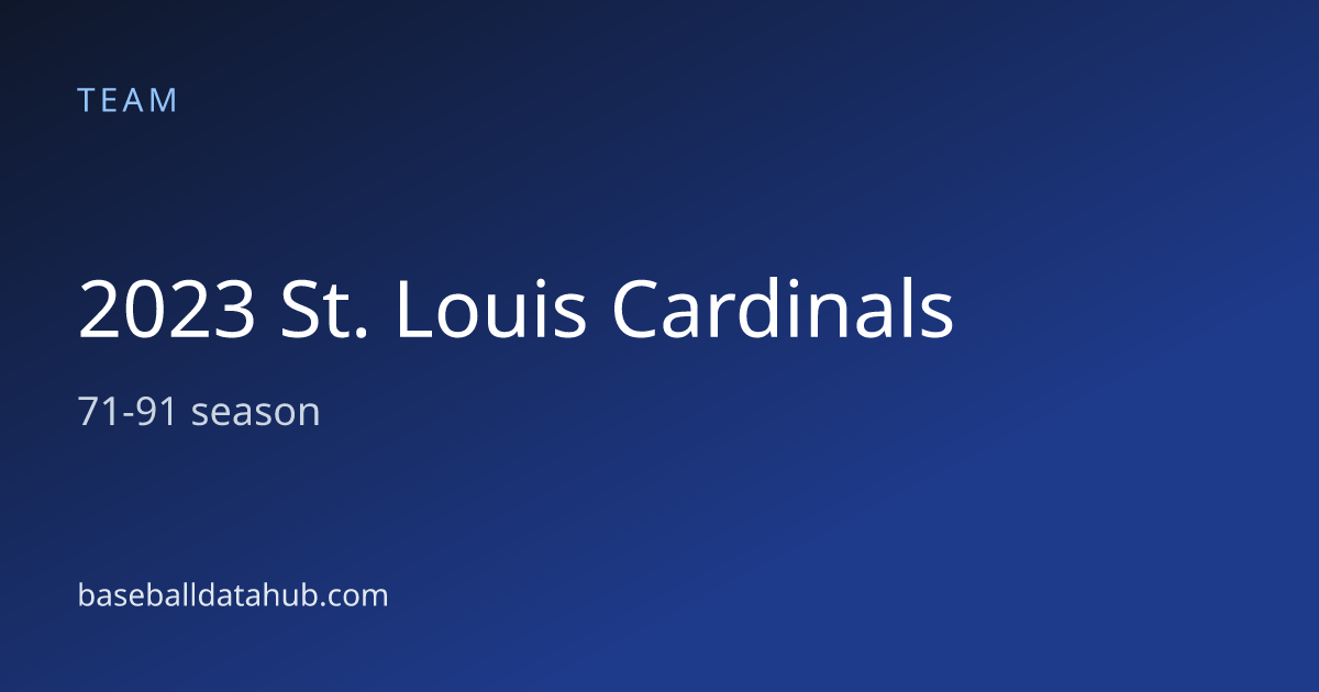 2023 St. Louis Cardinals - Baseball Data Hub
