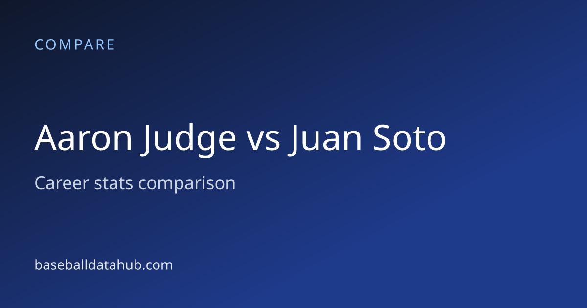 Aaron Judge vs Juan Soto: Career Stats Comparison - Baseball Data Hub