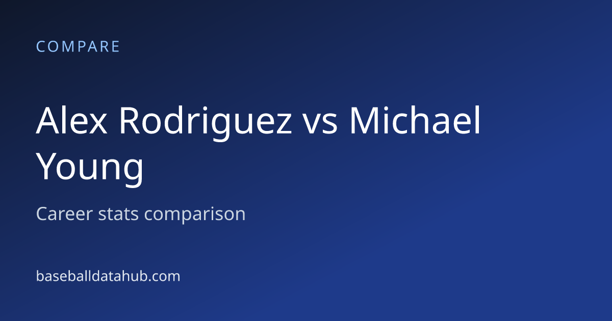 Alex Rodriguez vs Michael Young: Career Stats Comparison - Baseball ...