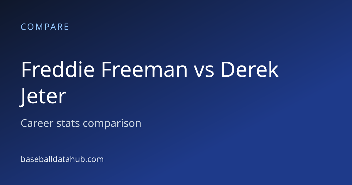 Freddie Freeman vs Derek Jeter: Career Stats Comparison - Baseball Data Hub