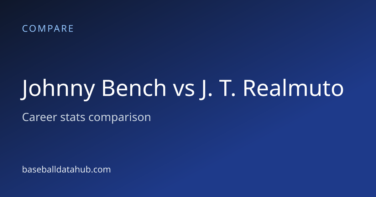 Johnny Bench vs J. T. Realmuto: Career Stats Comparison - Baseball Data Hub