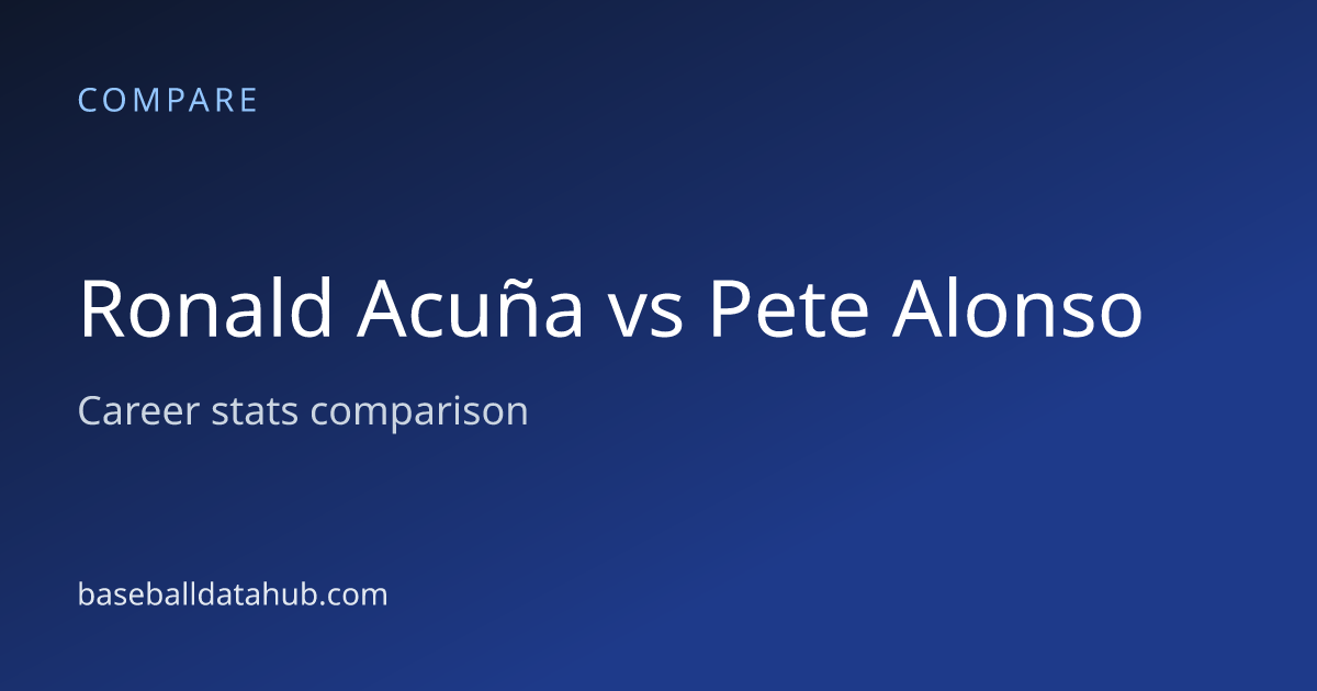 Ronald Acuña vs Pete Alonso: Career Stats Comparison - Baseball Data Hub