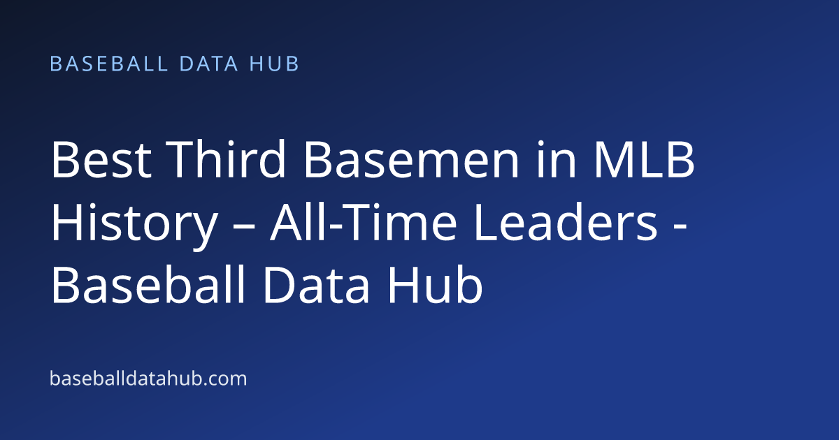 Best Third Basemen in MLB History – All-Time Leaders - Baseball Data Hub