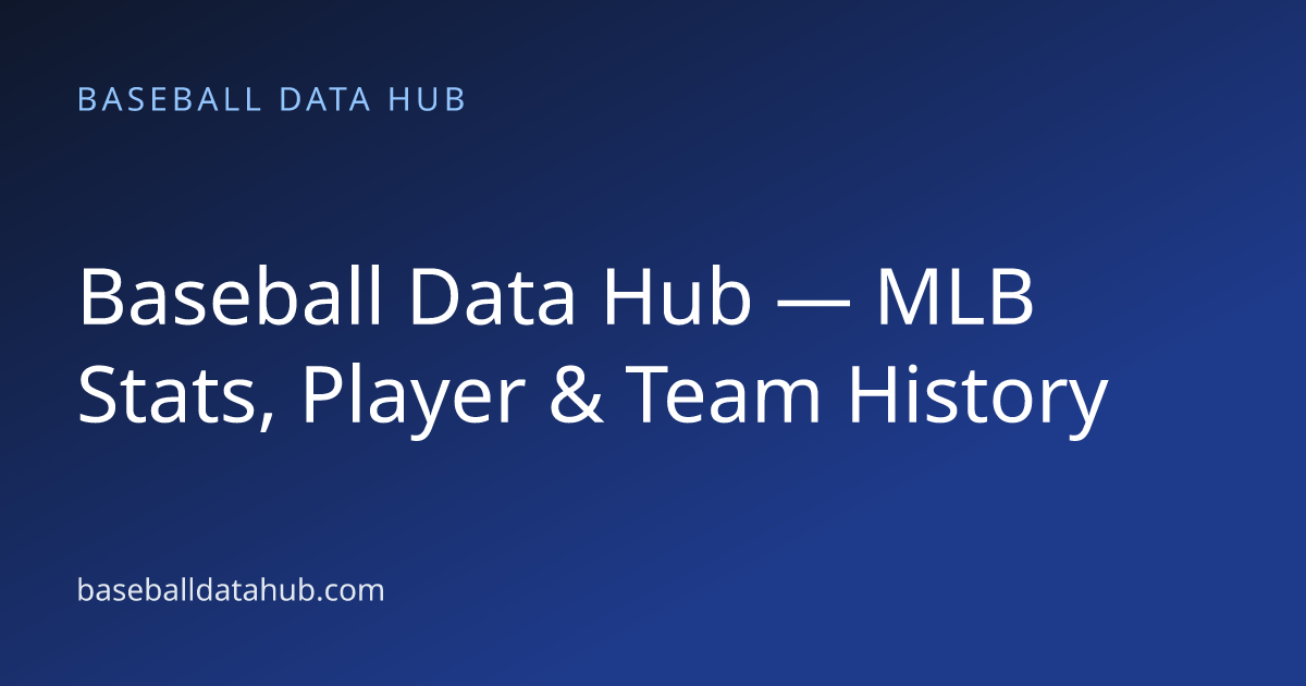 Baseball Data Hub — MLB Stats, Player & Team History