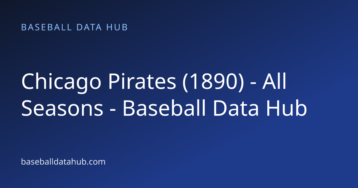 Chicago Pirates (1890) - All Seasons - Baseball Data Hub